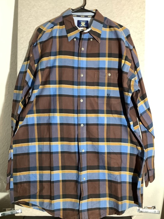 Wrangler Other - Wrangler 20X Classic Plaid Long-Sleeve Button-Down Shirt — Brown/Blue